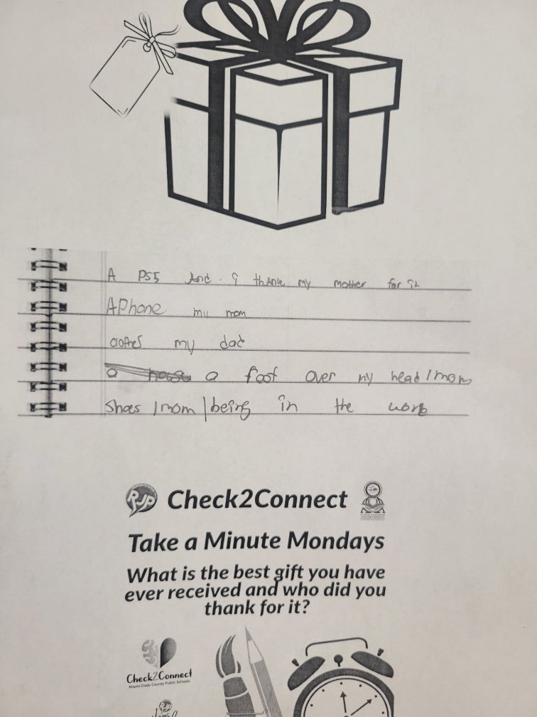 Gateway_K8's tweet photo. RJP lesson from Monday. What is the greatest gift you’ve ever received? Respond below!
@MDCPSoperations
#mdcpsrestorativepractices
#mdcpscheck2connect
#mdcpsconnectb4curriculum https://t.co/0JvZuhlgmB