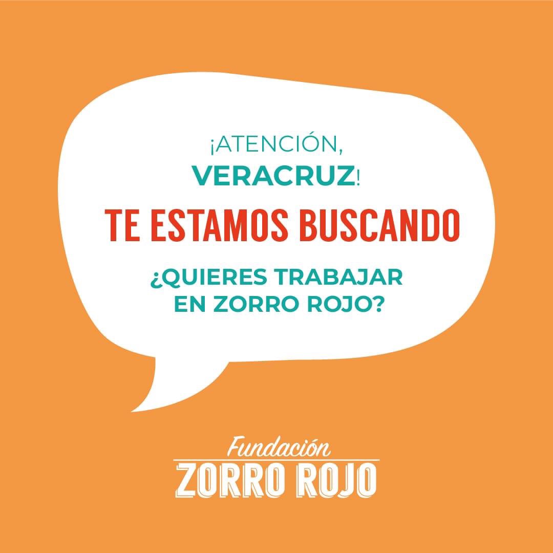 Fundación Zorro Rojo (@fundacionrojo) on Twitter photo 🚨¿Vives en Veracruz?🚨
¡Te estamos buscando para trabajar en Zorro Rojo!
Envía tu CV actualizado al correo electrónico contacto@fundacionzorrorojo.org
Encuentra los detalles de la #vacante aquí:
bit.ly/vacanteVeracruz 🚨¿Vives en Veracruz?🚨
¡Te estamos buscando para trabajar en Zorro Rojo!
Envía tu CV actualizado al correo electrónico contacto@fundacionzorrorojo.org
Encuentra los detalles de la #vacante aquí:
bit.ly/vacanteVeracruz