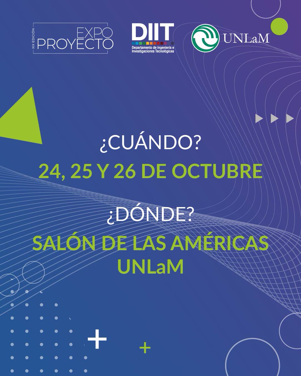 DiitUnlam's tweet photo. EXPOPROYECTO 2023
Del 24 al 26/10
Vas a poder participar de charlas y conferencias, y ver los trabajos que presentan alumnos del DIIT y de escuelas técnicas de la zona.
¡Seguinos en nuestras redes para enterarte de todas las novedades de esta nueva exposición!
#expoproyecto https://t.co/hYMxxiVbed