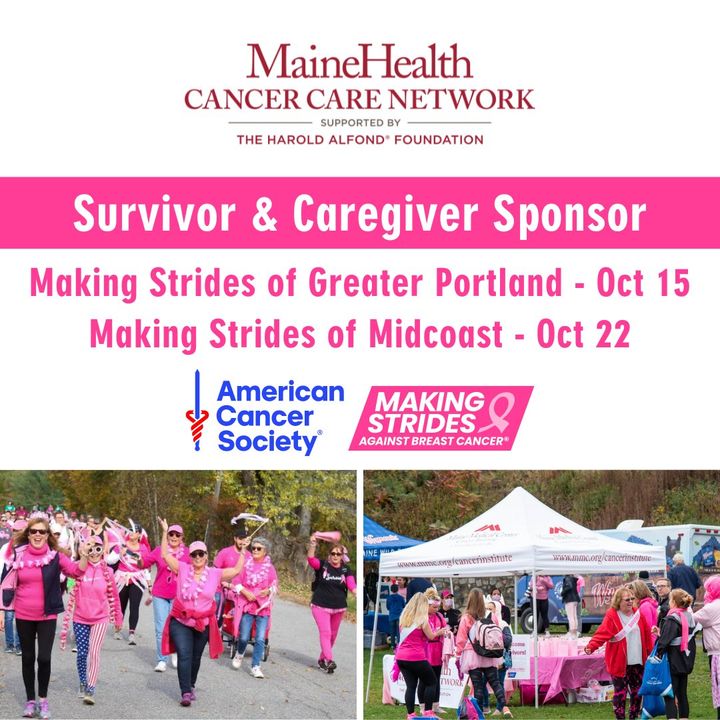 Join the @MaineHealth Cancer Care Network at the Greater Portland Making Strides Against Breast Cancer walk this weekend, Sunday, Oct 15 at 10 am at Fort Williams Park in Cape Elizabeth. Learn more and register here: bit.ly/3ZNfLh8