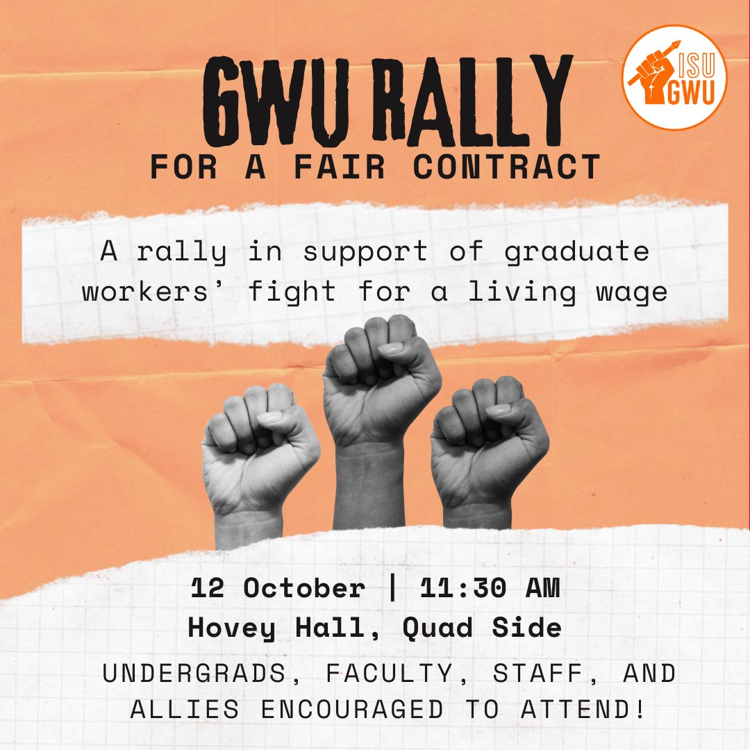 It’s time for the final fight. ISU Admin is offering you $46/mo or 3.5%! Did your rent alone go up by more than that? How about other bills?

Join the Union Rally Thurs Oct 12 at 11:30am on the Quad in front of Hovey Hall! 
#illinoisstateuniversity #isu #gradworkers #UnionStrong