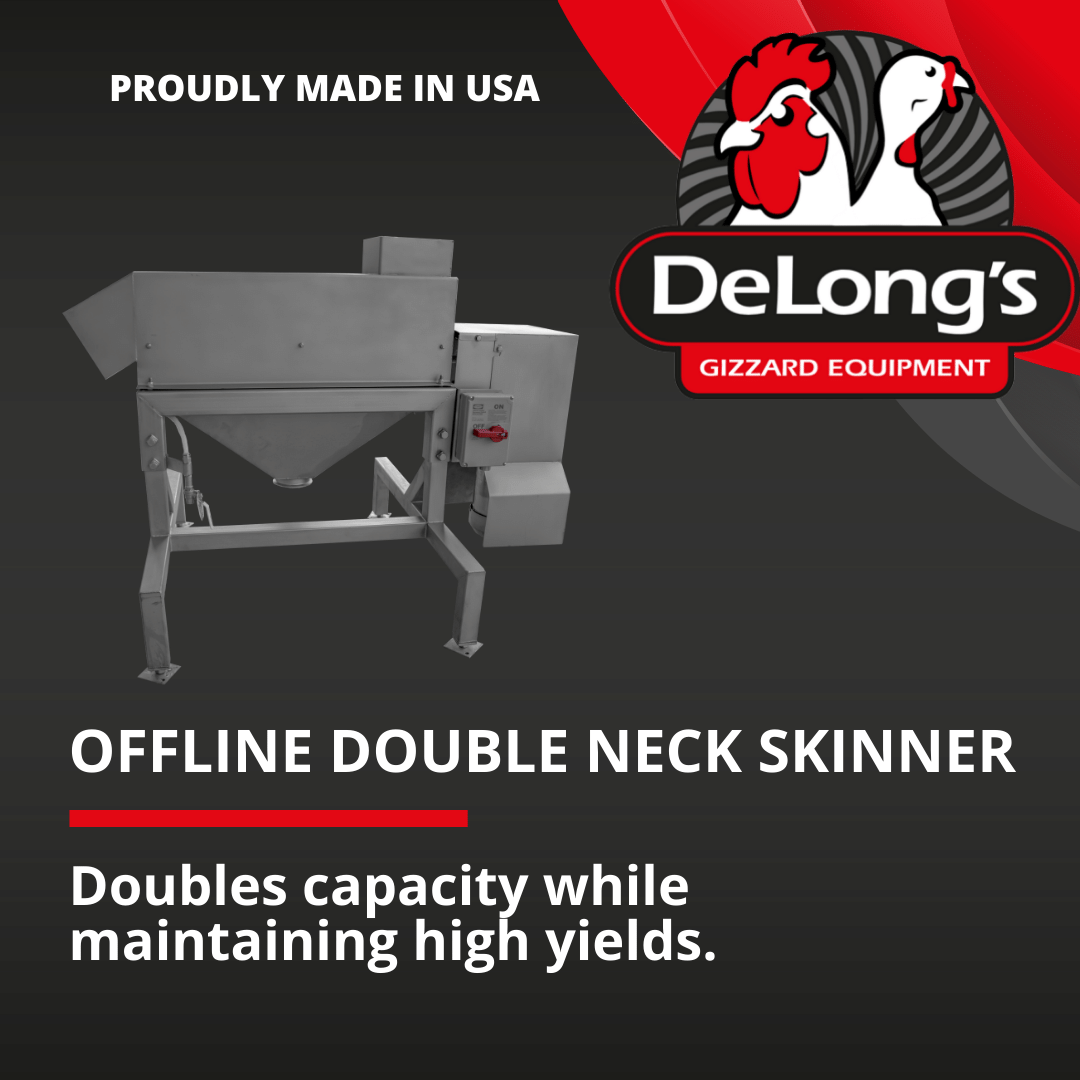 Product spotlight: Model 1127D increases your production levels while still maintaining the high yield that Delong’s products are known for! 🐔🚀

Check it out: bit.ly/3RO2VNT

#DelongsGizzardEquipment #USAMade