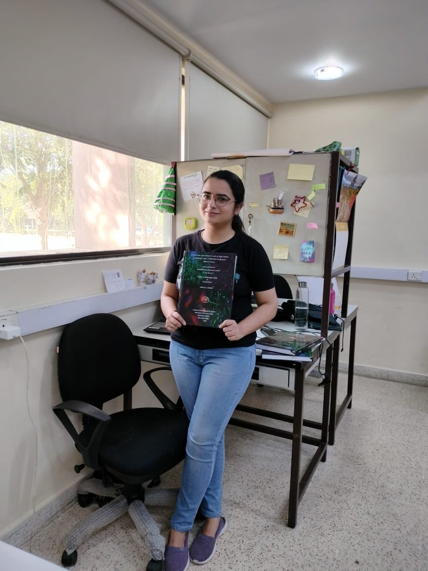 PsethNbrc's tweet photo. Let’s Congratulate ⁦@himaliarora13⁩ as she submitted her Ph.D. thesis today ⁦@DBT_NBRC⁩  she is looking for a post doc position, any leads are welcome. https://t.co/xjsoRZ86Kj