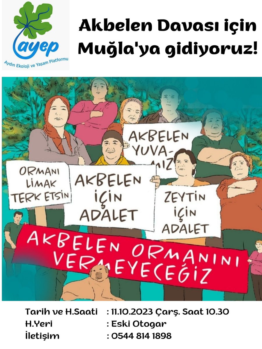 Aydın'dan Muğla'ya İkizköylülerle dayanışmaya..#AkbelenDavası #AkbelenİçinAdalet