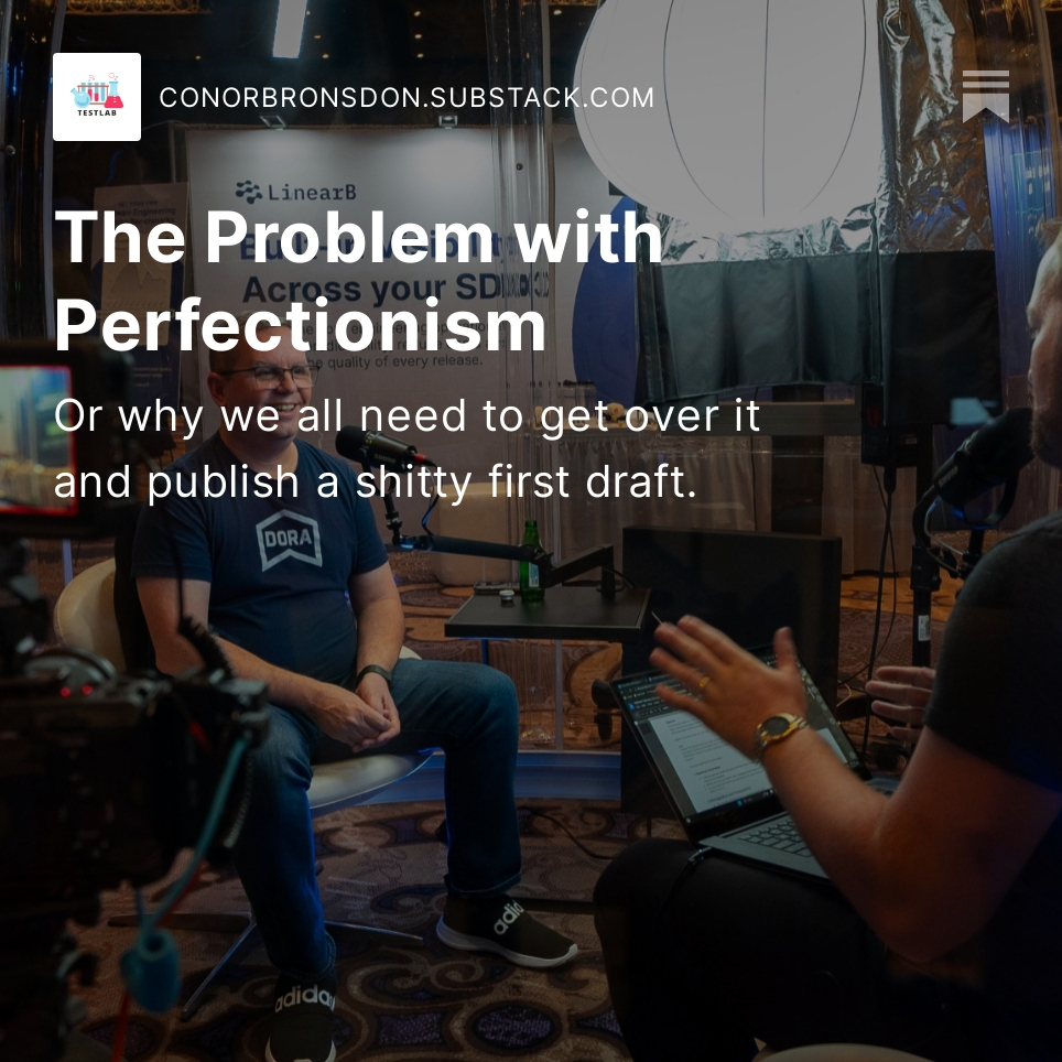 Perfectionism is a blocker.

When we spend our time strategizing and editing, we think we're improving the quality of our product—be it writing, code, video, or something else.

But the truth is getting reps are more important when you're trying to be great at something🧵