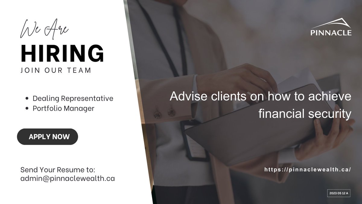 PinnacleEMD's tweet photo. Advise clients on how to achieve financial security.
Join our team today! https://t.co/NNyXPHdfmv