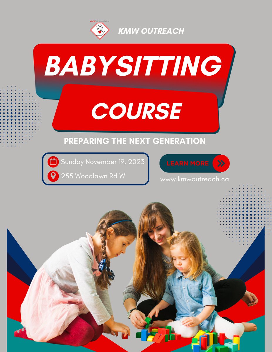 We've got a new babysitting course! It includes:
- babysitting siblings before/after school
- child's developmental stages, and strategies for each stage
- How to feed, diaper, dress, and play with children and babies!
Course Cost: $75+ HST
Date: November 19th, 2023!