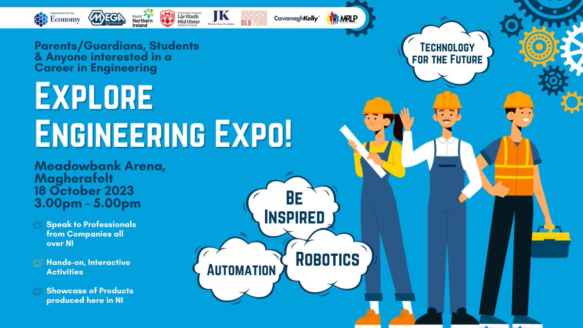 midulster_mega's tweet photo. 🔧🚀 Join us at the #ExploreEngineeringExpo and discover the innovation powerhouse within the MEGA network!
💡Meet top engineering companies of all disciplines that are shaping the future
Open to anyone with an interest in Engineering
To register: elita@midulstermega.com https://t.co/ul9c1Jq4BK