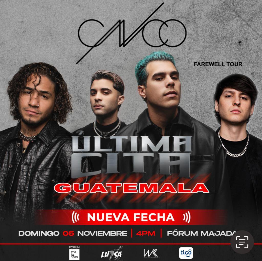 CNCOmusic's tweet photo. Guatemala! Hemos cambiado la fecha así que pendientes porque ahora nos vemos el 5 de noviembre https://t.co/BLzpzHBORM