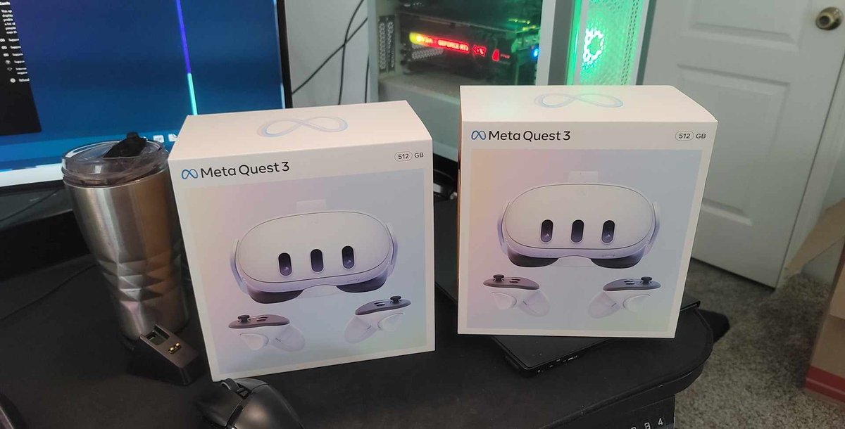 EricMasher's tweet photo. Lots of pre-orders for the #MetaQuest3 ready to go out at my local best buy. Love seeing this. This is definitely a true step forward for VR/AR. @MetaQuestVR  https://t.co/B9X69O9Zjy https://t.co/icAogJoDG9