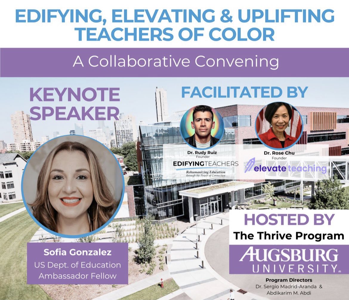 Calling all educators, aspiring educators&amp; lovers of educators for our collaborative convening w/ <a href="/EdifyTeachers/">Edifying Teachers</a> •Elevate Teaching &amp; <a href="/AugsburgU/">Augsburg University</a> Meet us in Twin Cities. 
Free Ticket Code GENNEXT for: teacher candidates, recent grads, and early TOC. 
Link: lnkd.in/gX2BjXUB