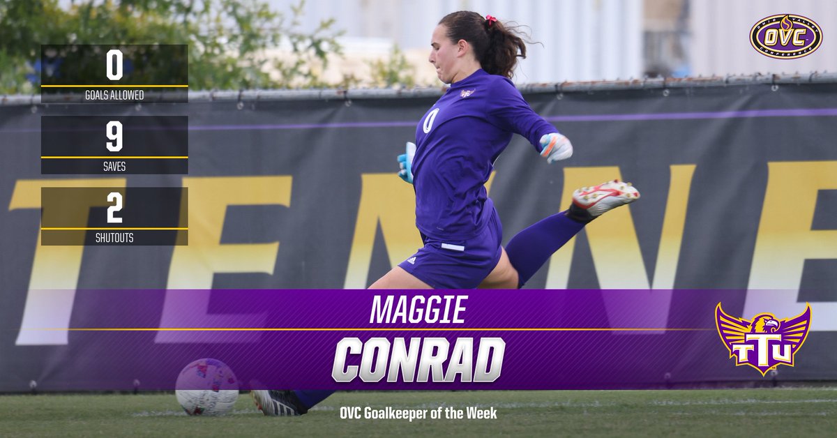 Maggie Conrad takes home OVC Goalkeeper of the Week award

📰: tinyurl.com/4jfmtmtb

#WingsUp #OVCit