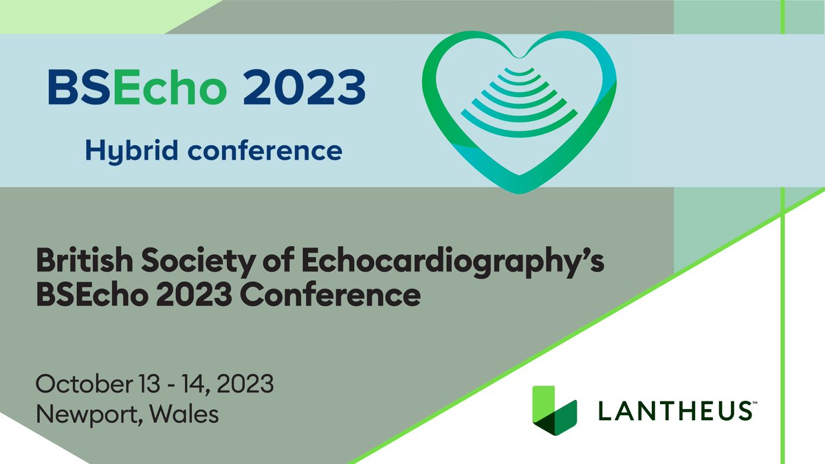 LantheusNews's tweet image. It’s almost time! ⏰ On 10/13, #TeamLantheus will attend the @BSEcho’s 2023 conference in Wales to discuss #cardiovascularimaging, #artificialintelligence in #echocardiography &amp;amp; more.

View the agenda: bit.ly/3OInzvt

#BSEcho2023