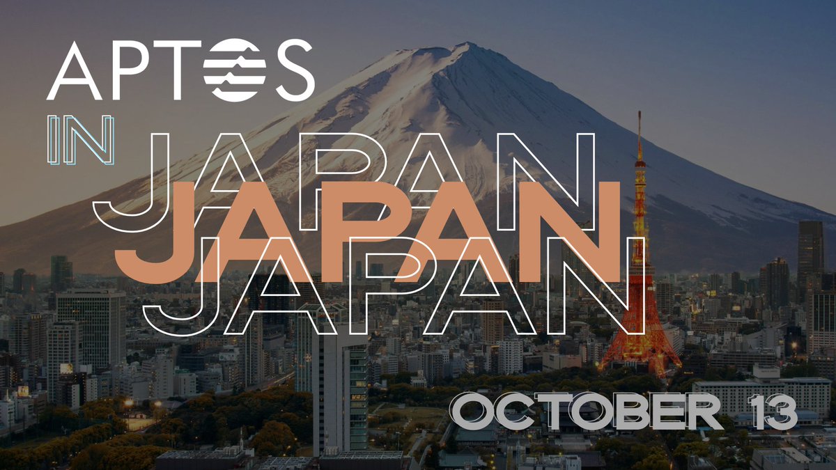 Aptos's tweet photo. #AptosWorldTour is heading back to Japan for a meet up with @AptosLabs CEO @moshaikh on October 13th! 🇯🇵

Cocktails, food, community, and culture will collide at this exciting event.

Join us! Registration is required. 👇
https://t.co/yxP2PY5vbd https://t.co/iSxAypOI1K