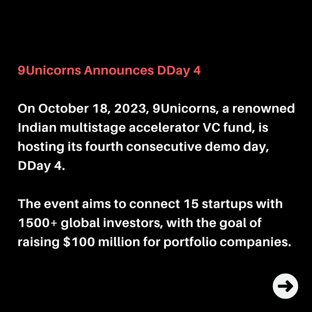 e27co's tweet image. Discover the next big thing at 9Unicorns' DDay 4 on October 18th. 15 game-changers, $100M in opportunities, and 1500+ global investors await. Read and swipe to know more about it.   #9Unicorns #e27Partner