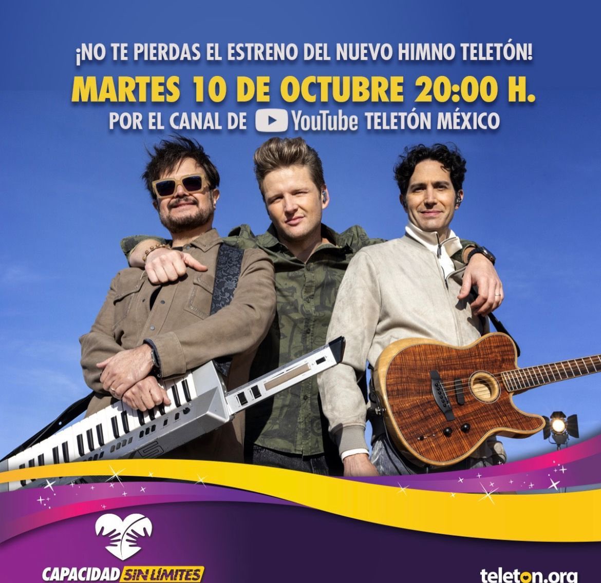 Es hoy! El nuevo himno Teletón en voz de <a href="/ALEXANDERACHA/">Alexander Acha</a> se estrena a las 8pm a través del canal oficial de YouTube de <a href="/TeletonMexico/">Teletón México</a> #CapacidadSinLimites #TalentoParte1