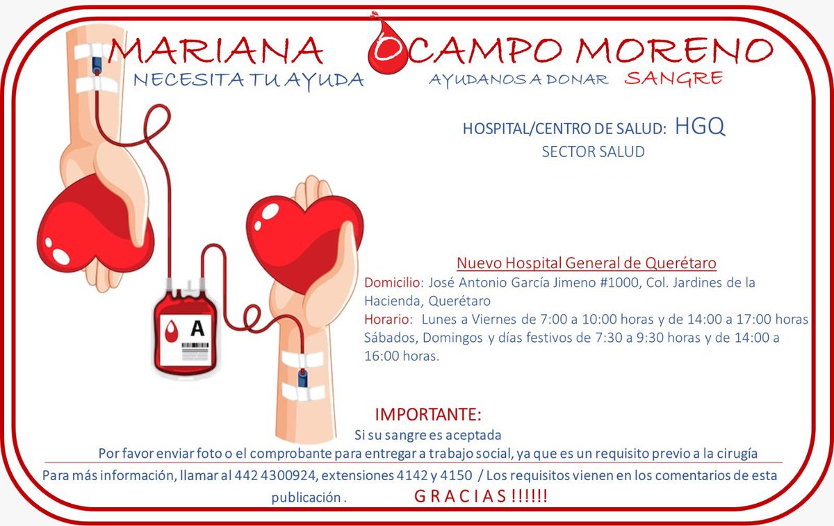 MayteMorenoG's tweet photo. Por favor su ayuda y retweet para lograr llegar a los indicados 🙏🏼🙏🏼
#DonanteDeSangre @CarlosVinicioAR @DAVIDRINCONGZ @CapitanJoss https://t.co/jSiPtht4XG