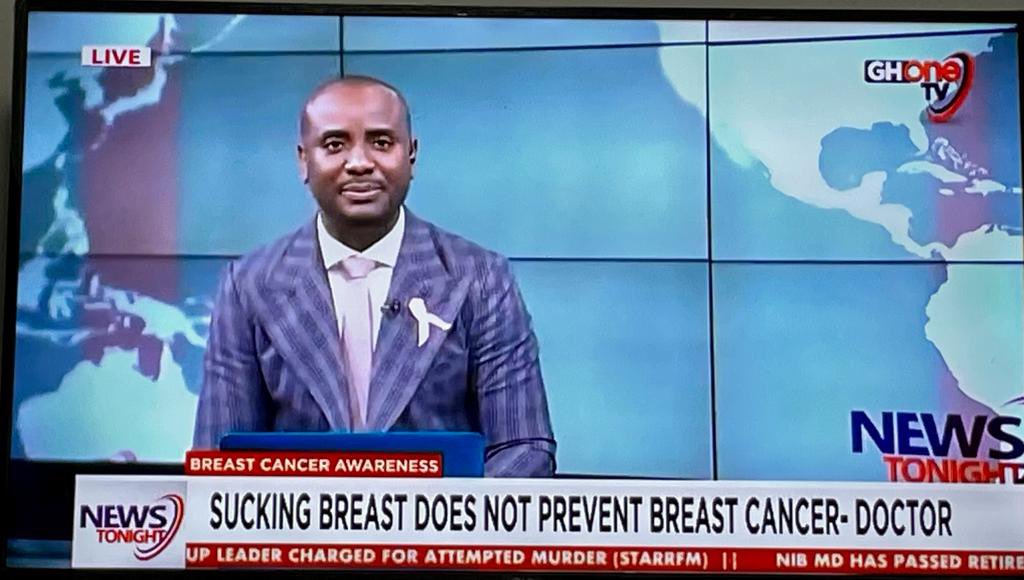 ghonetv's tweet photo. SUCKING BREAST DOES NOT PREVENT BREAST CANCER - DOCTOR. 

#GHOneNews https://t.co/FONoGMeaRu