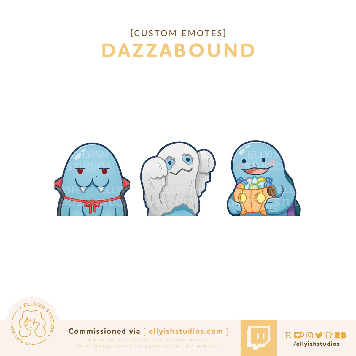 Woooo0000ooooOOOOOOooooo 👻

New Halloween emotes, courtesy of the wonderful <a href="/ellyishstudios/">Ellyish Studios (Commissions: CLOSED)</a> !

dazzaVamp
dazzaTrick
dazzaTreat

A stellar job as always! ^-^
