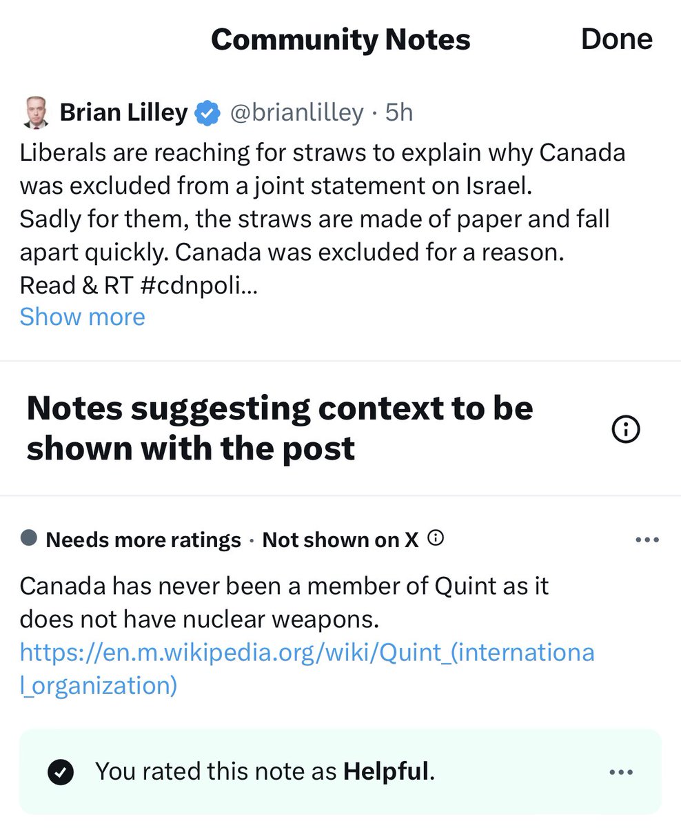 Eric_OTooleMP's tweet photo. So Lilley and Poilievre are both working together to lie to Canadians about why Quint didn’t include Canada… (because we’re not in it)

A respectable paper would retract this article.

A respectable journalist would delete these tweets and disavow the article.

#CdnMediaFailed https://t.co/0wLQpd7ye4