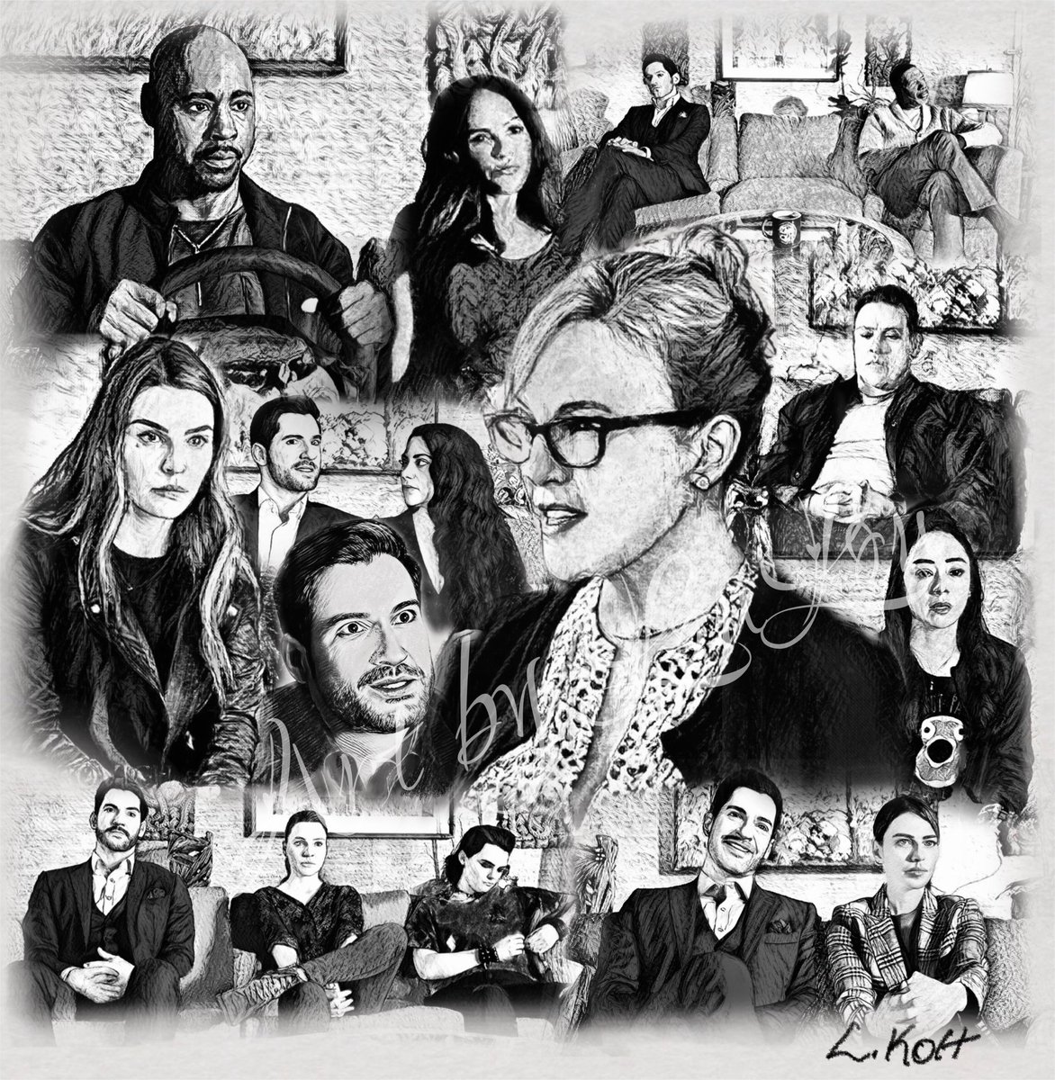 Day 10 of #Lucitober2023 prompt “Therapy”

“Sessions with Dr. Linda Martin” digital sketch of everyone who has sat in session with the good doctor. 
Created using Procreate.

#LuciferFanart #LuciFanart  #Procreate #DrLindaMartin