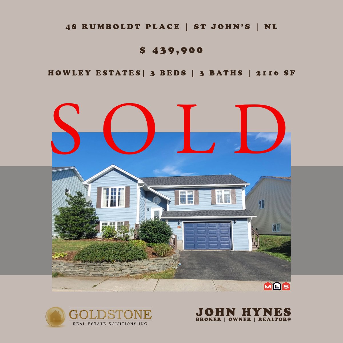 #Goldstone #sold #bungalow #raisedbungalow #garage #inhousegarage #howleyestates #culdesac #eastend #eastendstjohns #stjohns #nlrealestate #realestatenl #familyliving #newfoundland #fthb #home