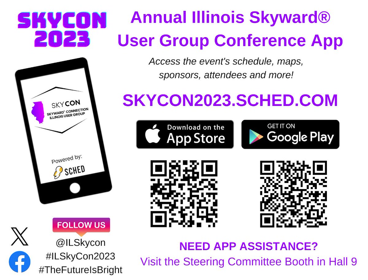 #ILSkyCon2023 attendees - be sure to download the conference app!  You'll be able to build your schedule, view important information, as well as receive communications during the conference.