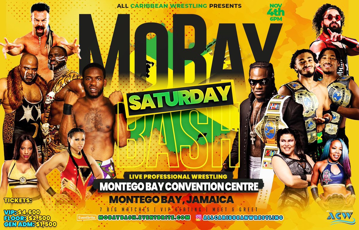 Mo'Bay here we come! We putting heads to beds. 
Tix: mobaybash.eventbrite.com 
#acw #allcaribbeanwrestling #ridethewave #WeMakeBelieve #FEWSurvive #fewdoesitright