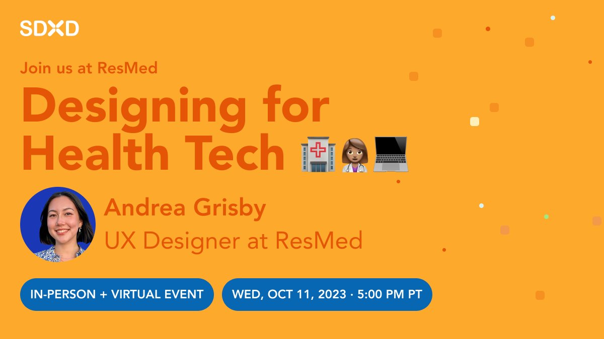 TODAY at 5pm PT, virtually and in-person. RSVP at bit.ly/SDXDOCT23