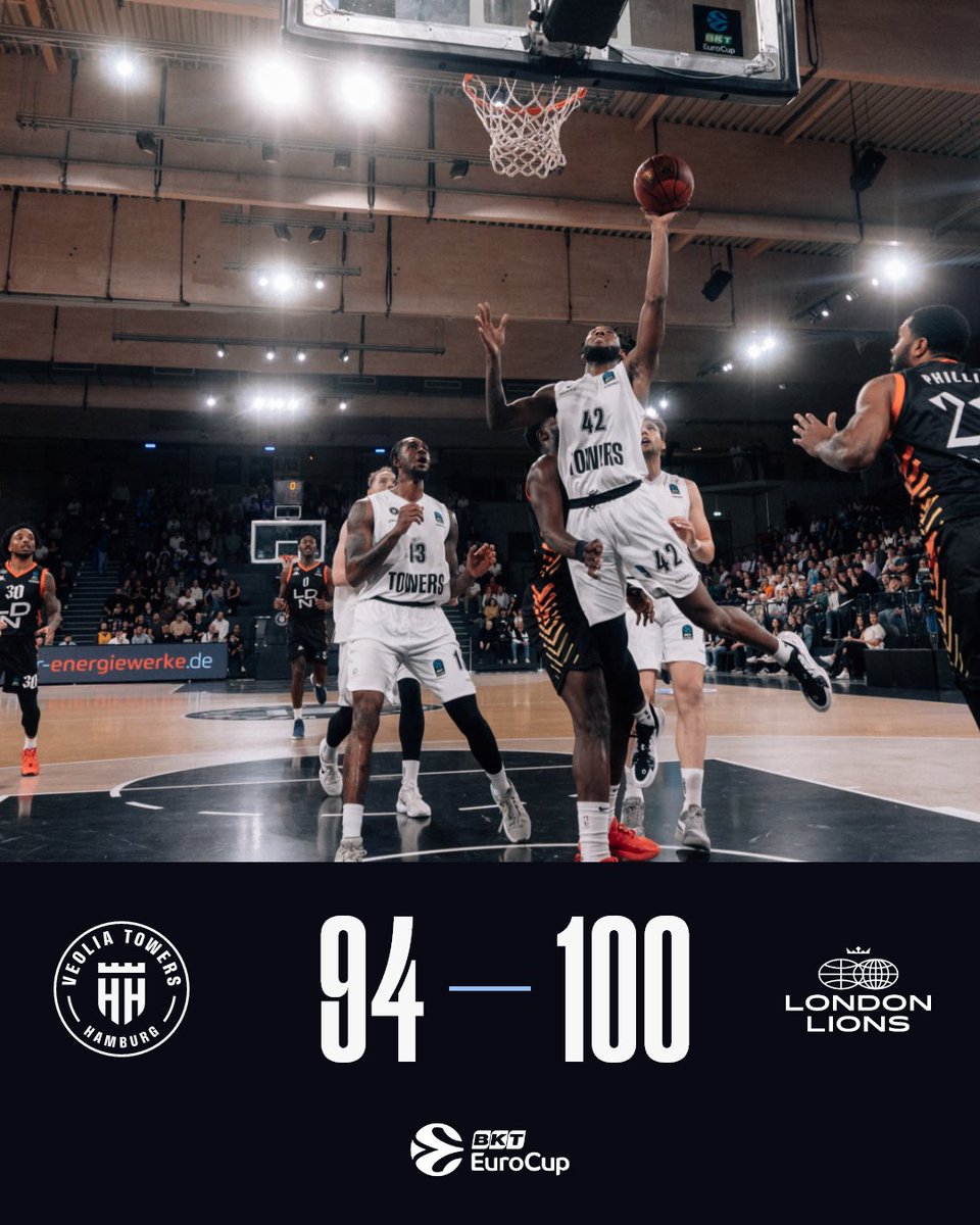 hamburgtowers's tweet photo. #Towers_Live Was für ein Basketballabend, Spannung bis zum Schluss, nur der Ausgang war nicht perfekt. Gute Arbeit, Jungs! Let's keep going!

Q4 94:100
#TopTowers
#Dziewa 28
#Hinrichs 16
#Christmas 13

#RoadToGreatness #VeoliaTowersHamburg https://t.co/8YQmw19mfg