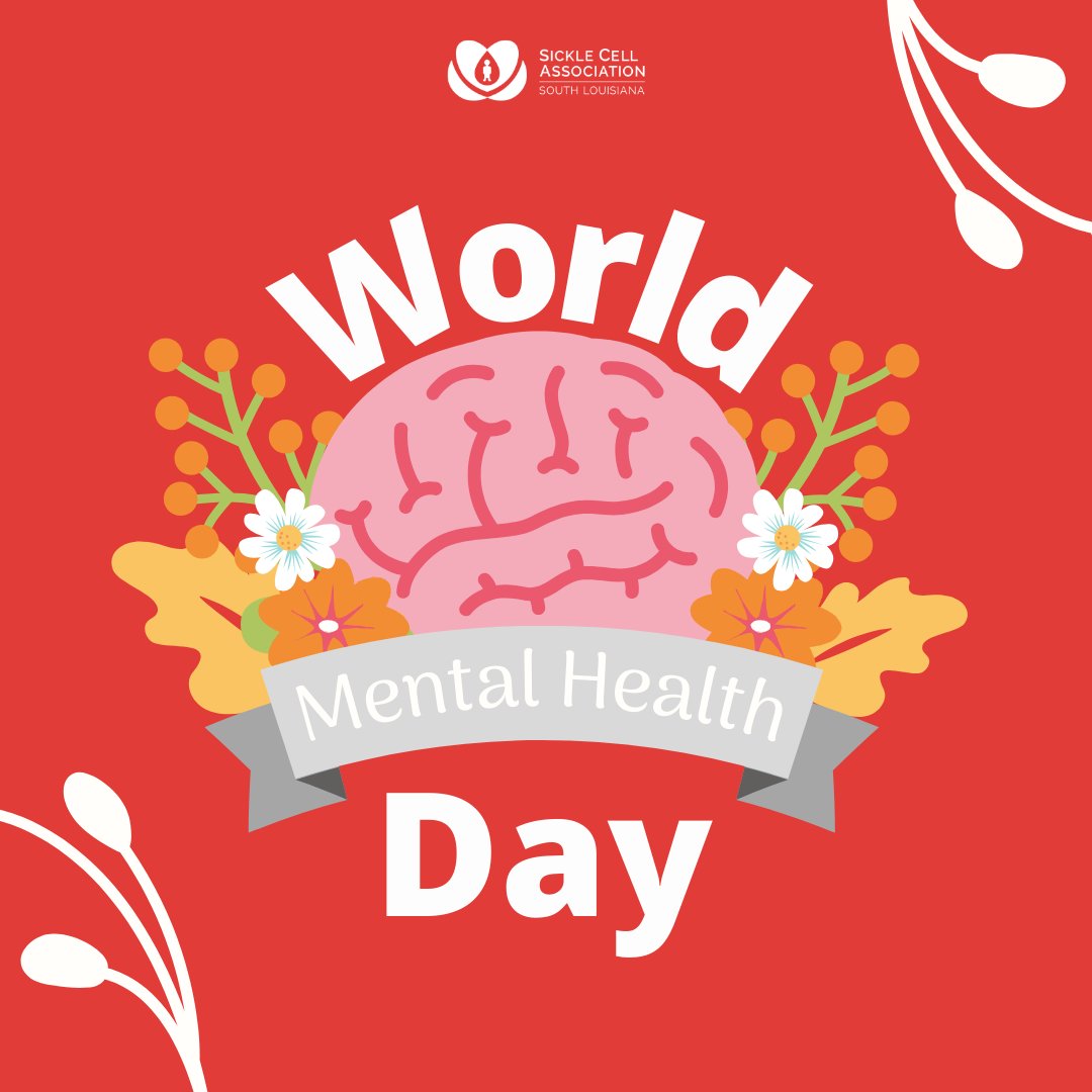 Today is World Mental Health Day! Sickle Cell Warriors need to prioritize their mental health. People with chronic diseases may feel sad, which can lead to anxiety and depression. Remember to take some time for yourself every day!

#SickleCellAwareness #SickleCellDisease