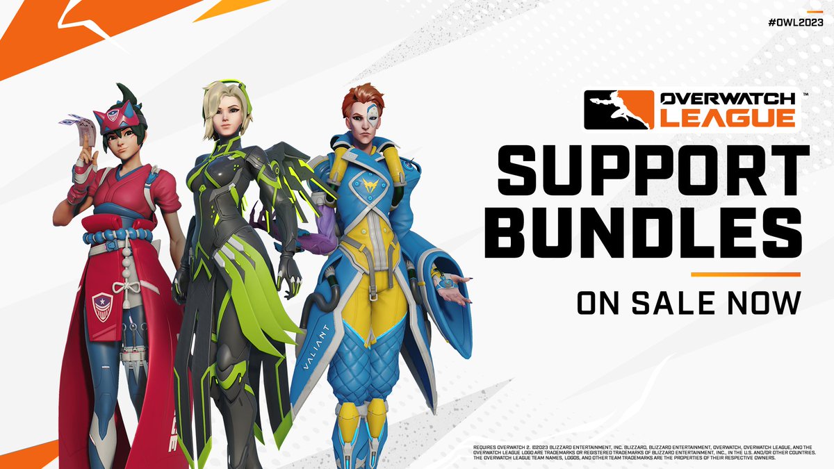 You're powered up, get in there! 🏥 Grab your favorite #OWL2023 team's Support bundle in the Overwatch 2 shop now!