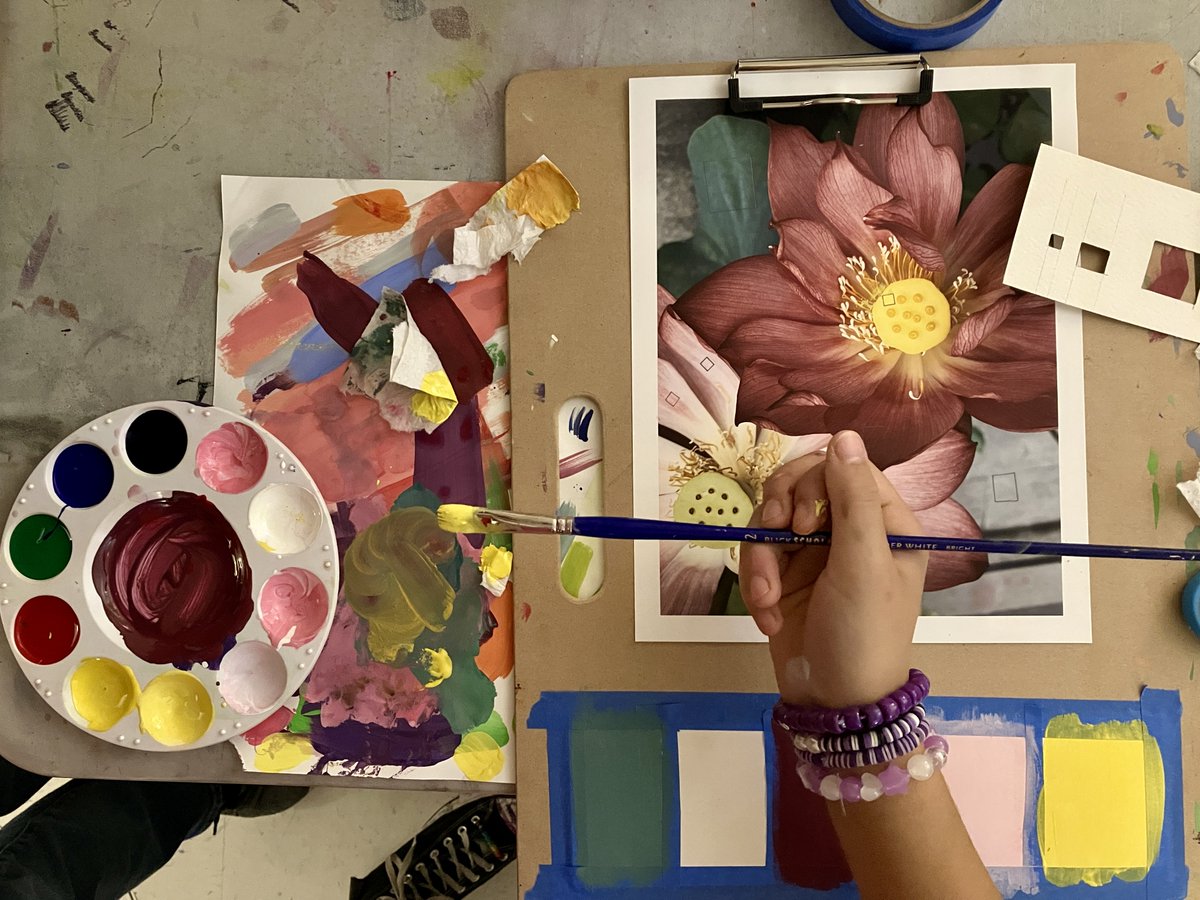 A little color theory for you on this gray day, courtesy of our 7th-grade visual arts class.