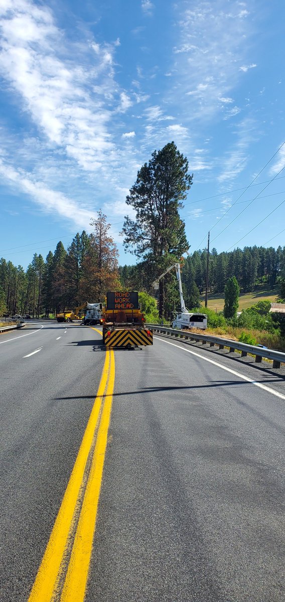 IdahoITD's tweet image. Tree removal can be necessary to avoid shutting down a major power infrastructure. This project removed 30 large trees on US-95 near Moscow that were tightly growing into each other, getting into the main high-voltage line or leaning over the roadway.  #Avista #Asplundh