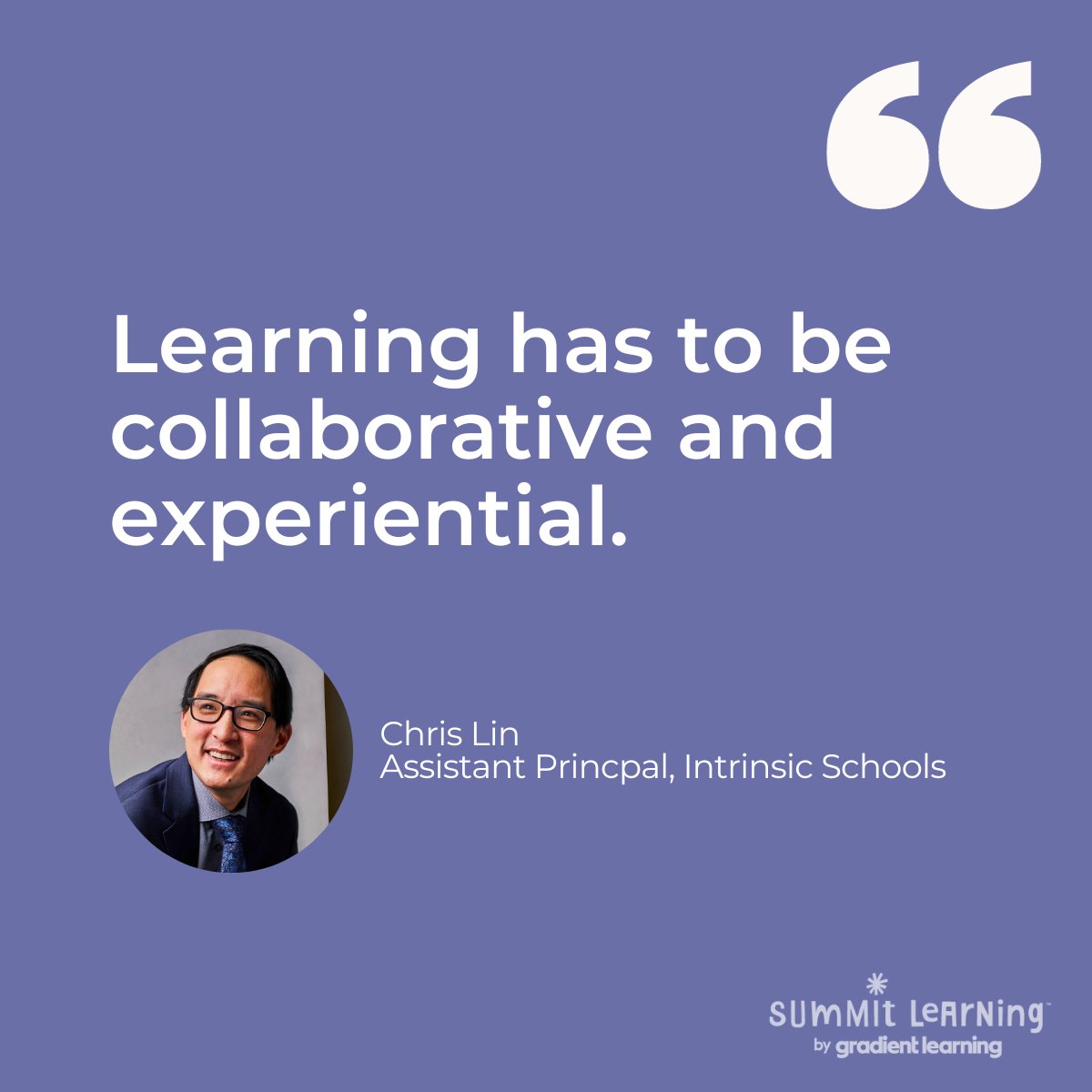 Chris Lin is a positive presence at @IntrinsicSchool in Chicago. He starts the day stopping to chat with students and to collaborate with teachers, providing genuine connection. We salute principals like Chris for helping teachers and students thrive. #NationalPrincipalsMonth