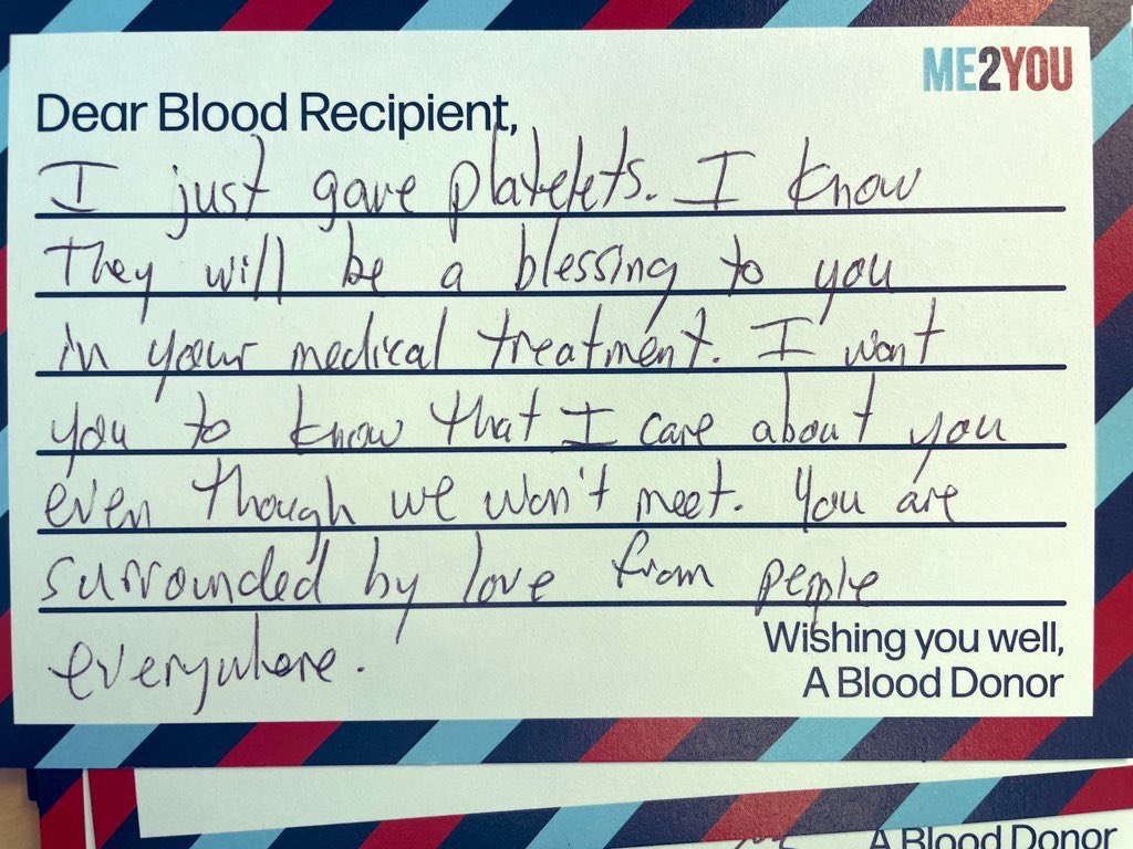 HermelinMD's tweet photo. I want to sincerely thank all of your for the outpouring of concern of the past few days. 
In this crisis, we turn to prayer and acts of kindness to lift us out. 

Being surrounded by blood donors is a constant reminder of the good in this world. 

With great anticipation for #AABB23 only days away in Nashville, I look forward to seeing many of you, my #Blooducation Family,  and devoting the advanced learning in blood and biotherapies to bring healing, peace and comfort to those in need.