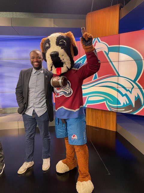 Got a chance to meet the <a href="/Avalanche/">P - Colorado Avalanche</a> mascot Bernie today at the station but I have to admit <a href="/BODonnellinGray/">Bernie O'Donnell</a> will always be the original Bernie in my life 😂