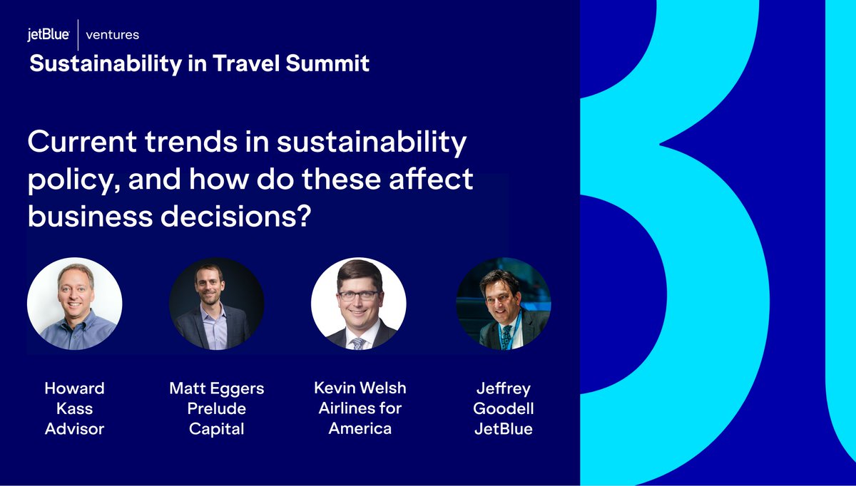 JetBlue Ventures (@jetblueventures) on Twitter photo 🌟Join us for an all-star panel at our Sustainability in Travel Summit this Thursday! <a href="/KassLaw/">Howard Kass</a>, <a href="/EggersMatt/">Matt Eggers 🇺🇸🌳🌎💡</a>, Kevin Welsh, and <a href="/jeff_goodell/">Jeffrey Goodell</a> will discuss current trends in sustainability and their impact on business decisions. RSVP now to secure your spot! bit.ly/46NCDQd 🌟Join us for an all-star panel at our Sustainability in Travel Summit this Thursday! <a href="/KassLaw/">Howard Kass</a>, <a href="/EggersMatt/">Matt Eggers 🇺🇸🌳🌎💡</a>, Kevin Welsh, and <a href="/jeff_goodell/">Jeffrey Goodell</a> will discuss current trends in sustainability and their impact on business decisions. RSVP now to secure your spot! bit.ly/46NCDQd