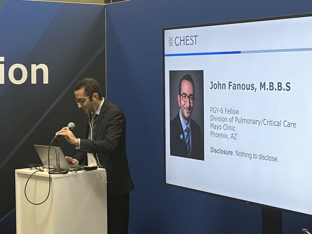 Happening in Rapid Fire 1b, Red Raider resident and now <a href="/Mayo/">Mayo Horkovič</a> Fellow John Fanous presents on hyperammonemia after gastric bypass <a href="/ttuhscmed/">TTUHSC School of Medicine</a> <a href="/TTUHSC/">Texas Tech University Health Sciences Center</a> <a href="/accpchest/">CHEST</a> #CHEST2023 #workfamily