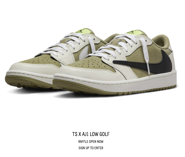 Heskicks's tweet photo. TS X Air Jordan 1 Low Golf Raffle is live
https://t.co/xAFhfFJCiu https://t.co/KQRXjtaCA1