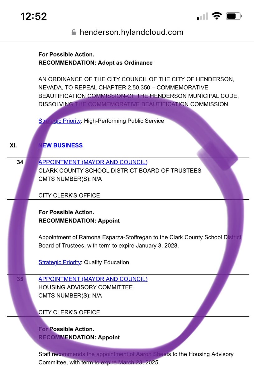 Ramona Esparza-Stoffregan is the perfect person to serve in this position. She was a long-time educator in our community and after her recent retirement, has continued to advocate for students, families, and educators. We need her experience on this board. TY @cityofhenderson !