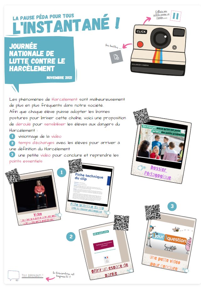 En prévision de la journée NAH du 09 novembre 23, retrouvez notre ZOOM du mercredi avec l'instantané n°28 sur la Journée de la lutte contre le Harcèlement.
conservatoire.etab.ac-lille.fr/instantane-28-…