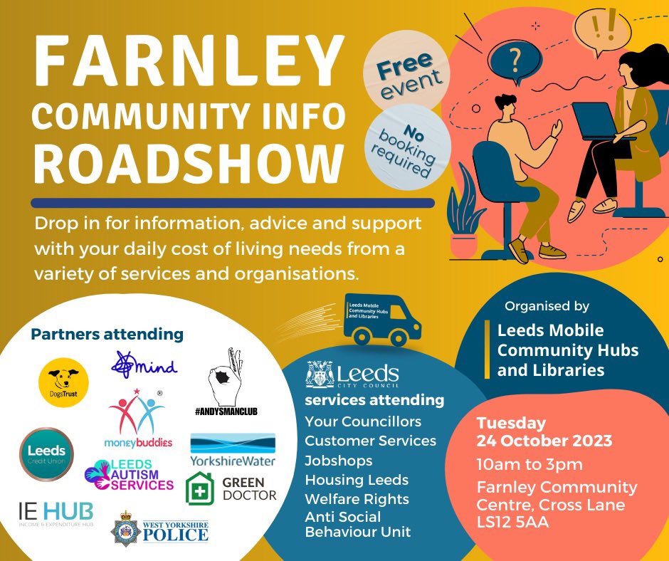 Need information about Leeds City Council services or have a chat with our partners? Come to our community roadshow!