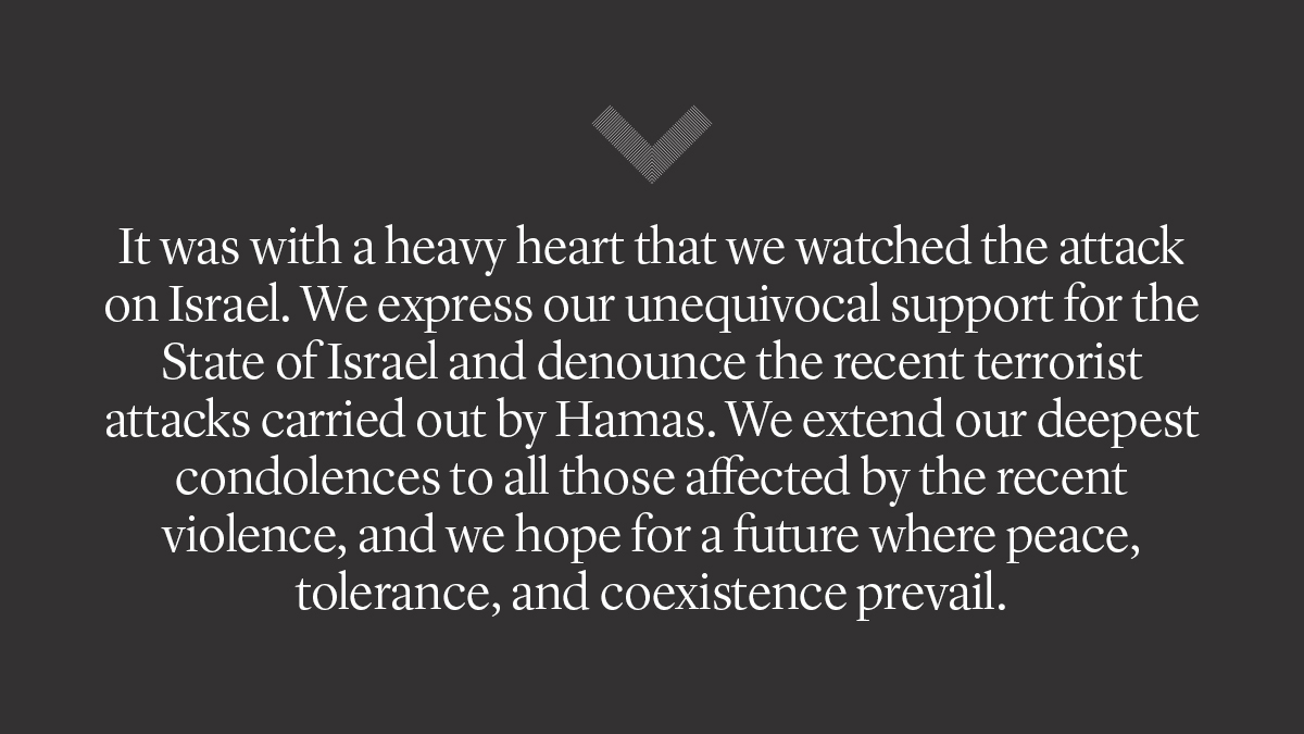 We stand with Israel.