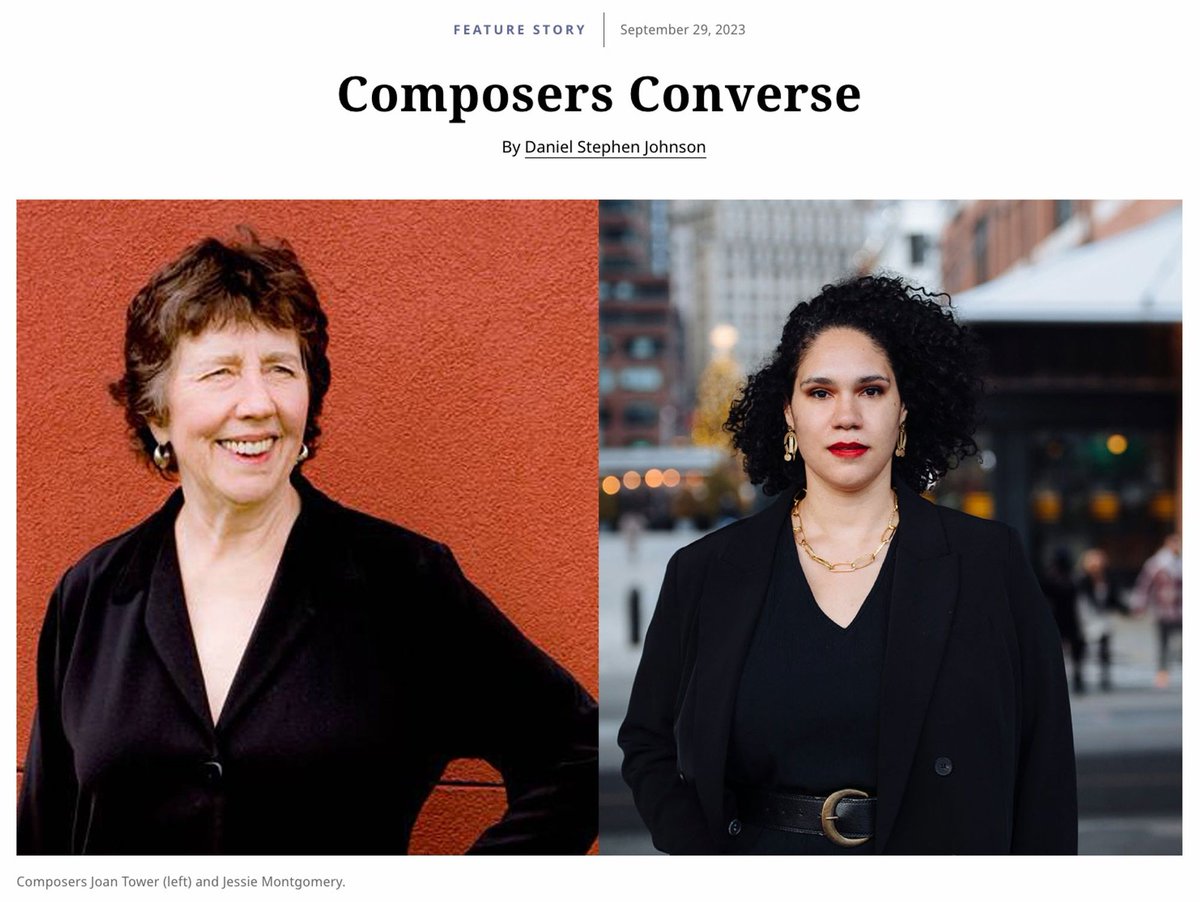 linernotesdanny's tweet image. Just published a Q&amp;amp;A with Joan Tower and Jessie Montgomery in Symphony and I’m gonna be talking about it on Bl**sky (because I hate this place)