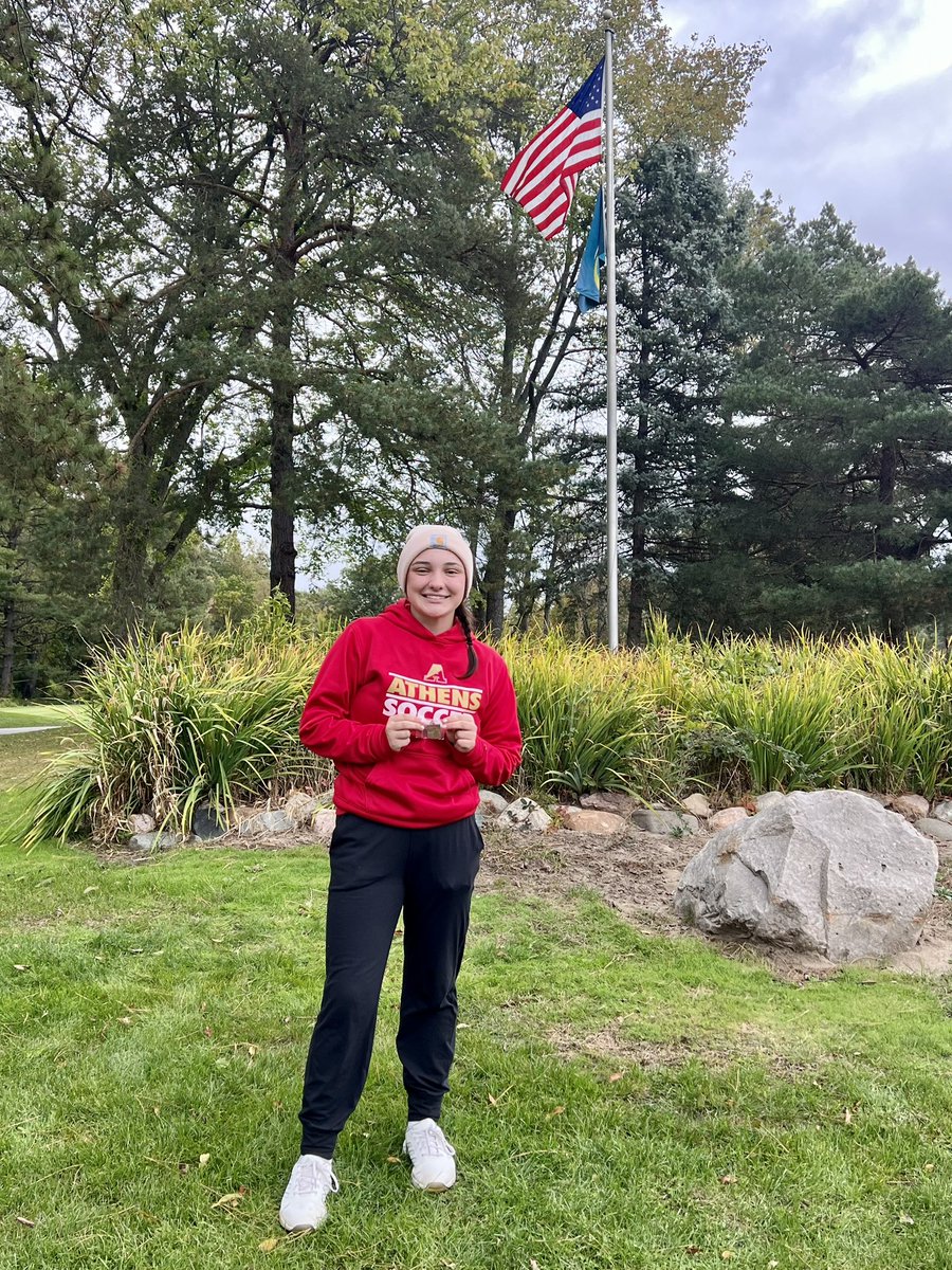TroyAthensGolf's tweet photo. Regional Finals today at Stoney Creek GC. 
Ava Weeks is the D1 Region 4 Individual Medalist 🥇 

The team finished 5th out of 8 teams.

Ava will move on to the MHSAA State Finals at Forest Akers West October 20th/21st!

❤️💛⛳️🏌️‍♀️
#gohawks https://t.co/9NKeBwMBoN
