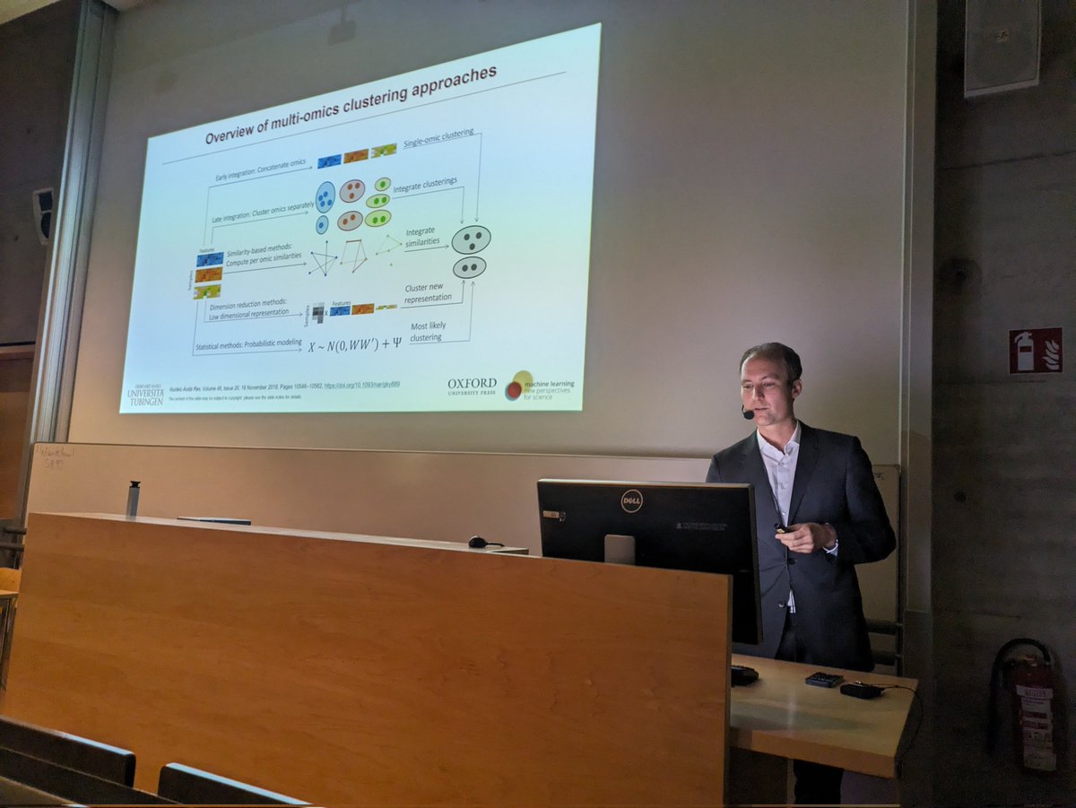TheMarcelSchulz's tweet photo. @PfeiferLab gave a nice keynote taking us from the early days of multimodal clustering into new approaches for interpreting kernel methods, finding confounders, and using attention-based NNs for pathway analysis of multiple data types. #MOPRED https://t.co/HUSbMzjonM