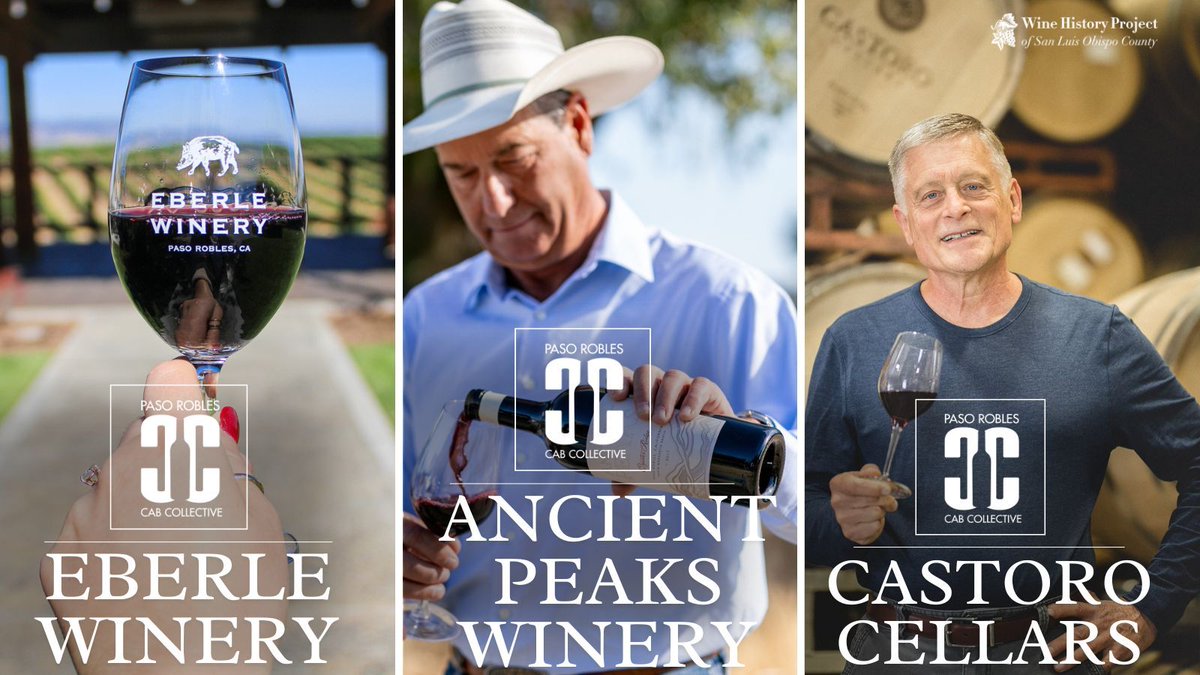 Meet a few of the wineries behind the Paso Robles CAB Collective, <a href="/ancientpeaks/">Ancient Peaks Winery</a>, <a href="/EberleBoar/">Eberle Winery</a>, and <a href="/castorocellars/">Castoro Cellars Vineyards & Winery</a>. 🍷 🍇 Together, they’re helping to bring worldwide notoriety to Paso wines! buff.ly/48F1cjS  #PasoWine #PasoRobles