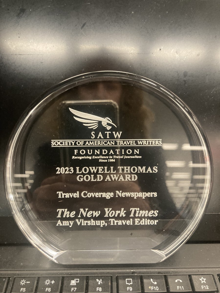 Amy Virshup (@amyvirshup) on Twitter photo Look what came in today's mail! Congrats to the entiere <a href="/nytimestravel/">New York Times Travel</a> team for the 2023 Lowell Thomas Gold Award for best newspaper travel section. Look what came in today's mail! Congrats to the entiere <a href="/nytimestravel/">New York Times Travel</a> team for the 2023 Lowell Thomas Gold Award for best newspaper travel section.