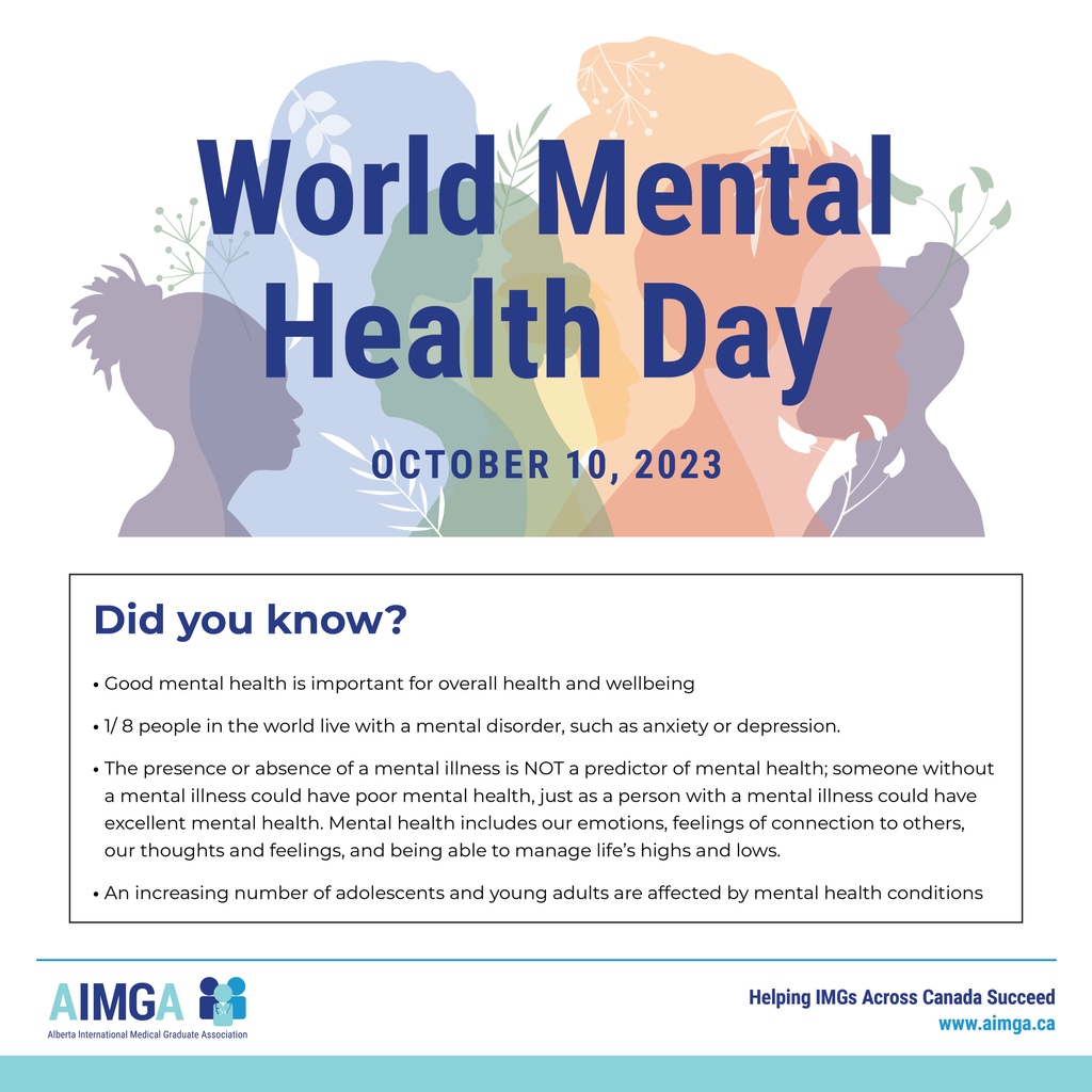 On World Mental Health Day, let's prioritize self-care, kindness, and understanding. Take a moment for yourself and reach out to those who may need support. We can make mental health a priority! 

Click here for some tips on how to improve mental health: aimga.ca/wp-content/upl…